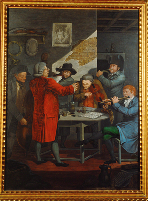 Repetition of a group of musicians in the service of an aristocrat … (gouache)