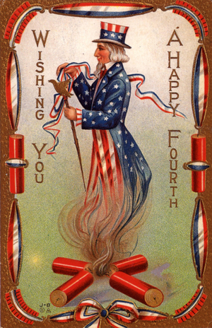 Independance day cards July 4th Greetings Card, USA, 1900s
