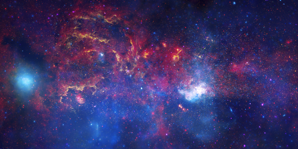 The central region of our Milky Way galaxy. Hubble, Spitzer and Chandra.