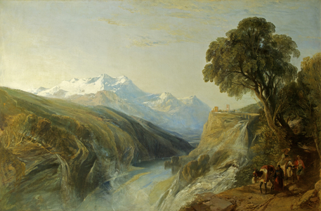An Alpine Scene (oil on canvas)