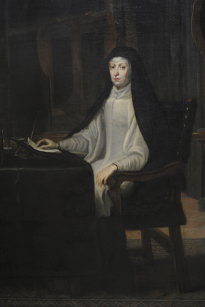 Mariana of Austria (1634-1696) by Juan Carreño de Miranda (1614-1685), Detail.