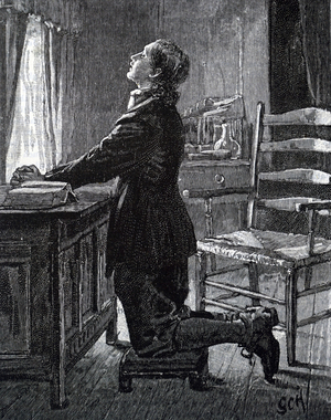 Jonathan Edwards praying.