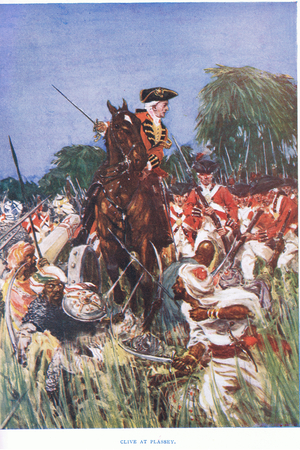 Clive at Plessey, 1915 (colour litho)