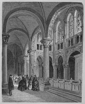 Interieur de la vieille basilique de Saint Germain des pres (Engraving)