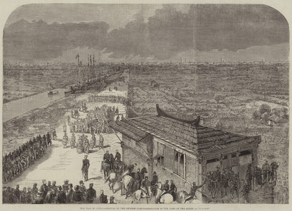 The War in China, Arrival of the Chinese Plenipotentiaries at the Camp of the Allies at Tien-Tsin (engraving)
