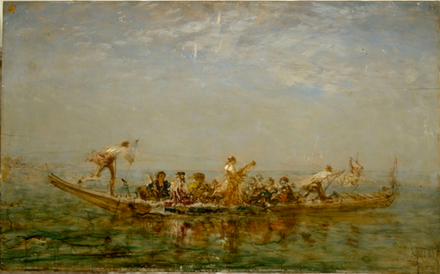 The caïque, between 1880 and 1890 (oil on wood)