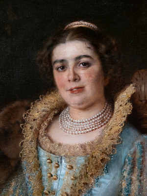 Portrait of Varvara Alexeevna Morozova, (detail)  1884,  (Oil on canvas)