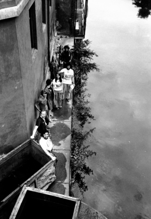 Oslo 19720701. The Gras Group; 16 young artists, located in Christian Kroghs gate: Olav Orud, Victor …, 1972 (photo)