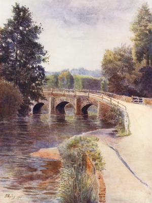 Surrey: Eashing Bridge (colour litho)