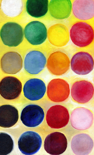 The Harmonious Happy Dots, 2014, (oil on canvas)