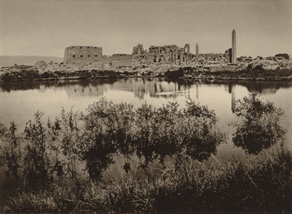 Karnak, General View of the Great Temple of Amen-Ra and the Sacred Lake (b/w photo)