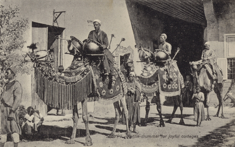 Egypt - kettle drummer for joyful corteges (b/w photo)