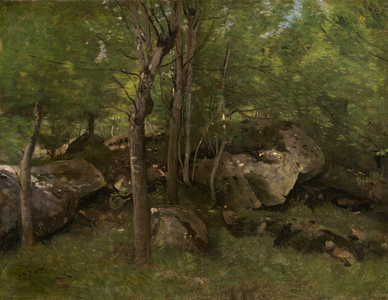 Rocks in the Forest of Fontainebleau, 1860-1865 (oil on canvas)