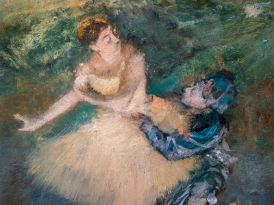 Harlequin and Colombine (detail). Around 1895. Oil on wood.