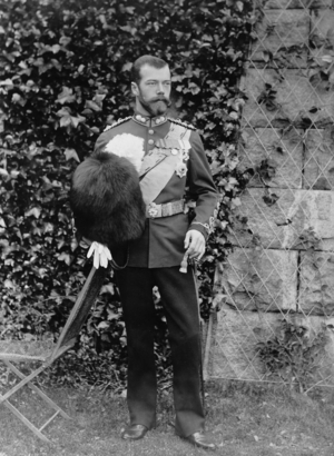 Czar Nicholas II in an English full dress uniform (b/w photo)