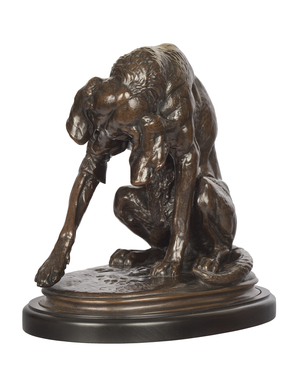 Chien Courant Blessé (Wounded Hound) c.1856 (bronze with dark brown patina)