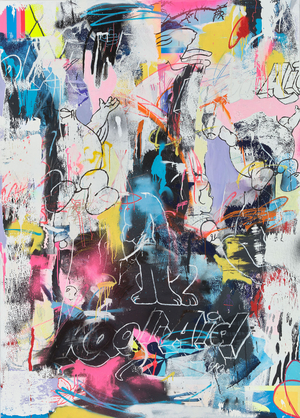 Kool-Aid, 2022 (acrylic & aerosol on canvas)