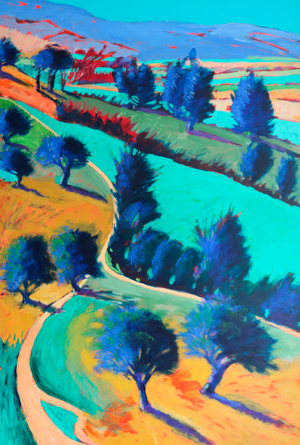 Looking West #5 (detail), 2024 (acrylic on board)