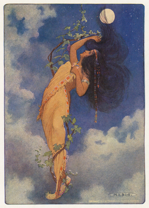 Illustration for Hiawatha by Longfellow (colour litho)