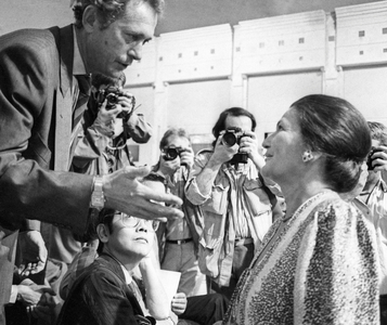 Dominique Baudis and Simone Veil May 25, 1989 (b/w photo)