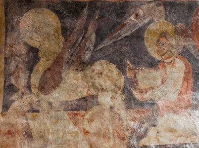 Evangelist symbols, 12th century (fresco)