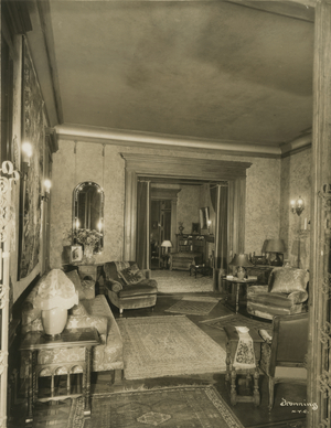 Former home of Fanny Brice, 76th Street - ante-room, New York, USA, c.1920-38 (gelatin silver photo)