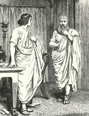 Spurinna returned to the retirement of his country house (engraving)