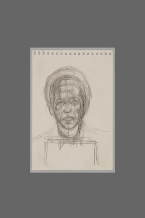 Head of Simone de Beauvoir on a Base, c.1946 (pencil on paper)