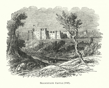 Brancepath Castle, 1840 (engraving)