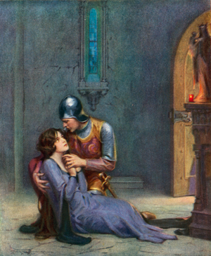 Illustration for Quentin Durward by Sir Walter Scott (colour litho)