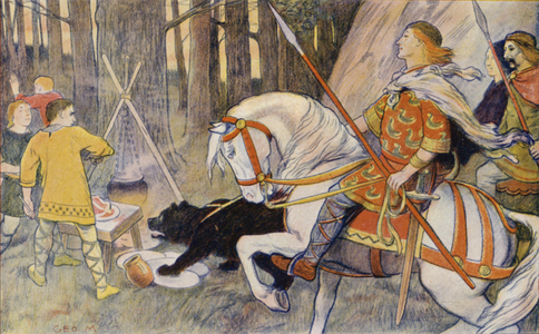 Siegfried with the Bear (colour litho)