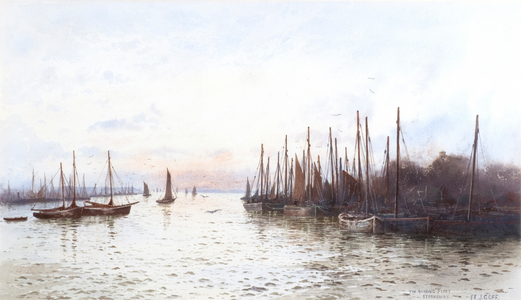 The Herring Fleet, Stornoway (watercolour)