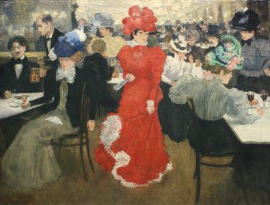 In the Café d'Harcourt in Paris, 1897 (oil on canvas)