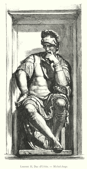 Laurent II, Duc d'Urbin, Michel-Ange (engraving)
