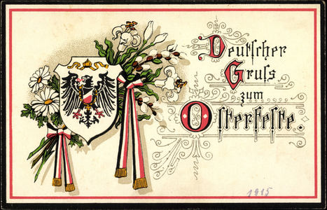 Passepartout Happy Easter, German Greeting, Coat of Arms