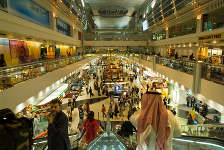 The 'Concourse' (World's 5th-largest duty free zone) in Sheikh Rashid transit terminal, Dubai International Airport Dubai, United Arab Emirates (UAE) (photo)