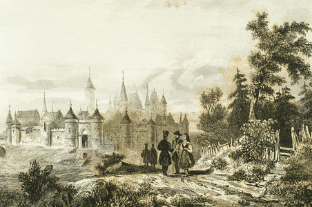 Russia. Smolensk city in 1617 (engraving)
