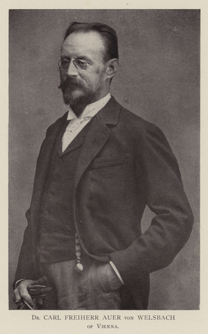 Dr Carl Freiherr Auer von Welsbach of Vienna (b/w photo)