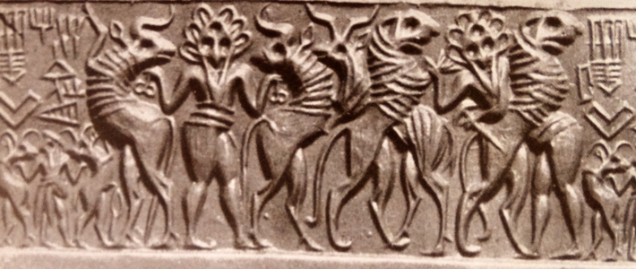 Akkadian Cylinder seal impression; circa 2200 BC