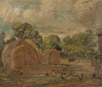 The Stack Yard, Sydney's Far, Freshfields, near Southport, 1912 (oil on canvas)