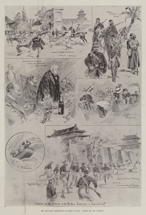 The Military Exhibition at Earl's Court, Scenes at the Opening (litho)
