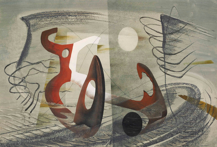 Tide Race, 1947 (w/c, gouache & chalk on paper)