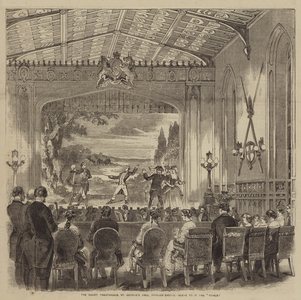 The Court Theatricals, St George's Hall, Windsor Castle, Scene from the "Rivals" (engraving)