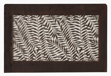 Paper stencil (katagami), 19th century (Mulberry paper treated with persimmon juice
and silk thread)