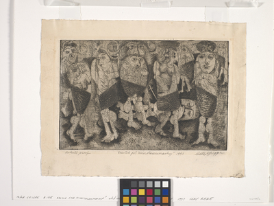 Sketch For A "Minotauromachy" (etching, aquatint and engraving on cream laid paper)