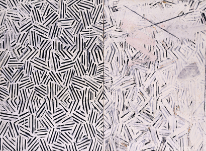 Corpse and Mirror, 1974 (oil, newsprint and mixed media on canvas)