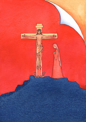 Those friends of Christ today who cannot be bothered to go to Mass act like those friends of Christ, long ago, who ran away when Christ was arrested and crucified., 2004 (w/c on paper)