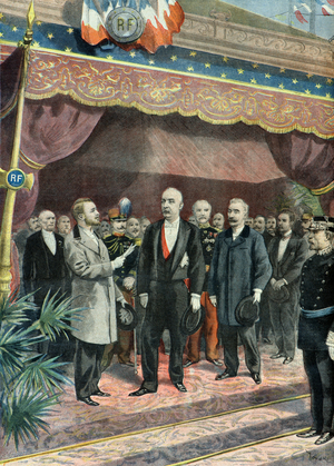 Inauguration of rue Reaumur, with Felix Faure, Monsieur De Selves and Pierre Baudin, 1897 (Engraving)