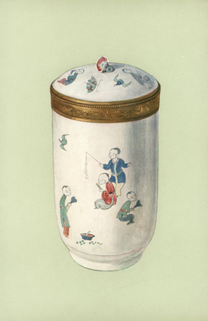 Toilette-pot, Chantilly, with Japanese Design (colour litho)