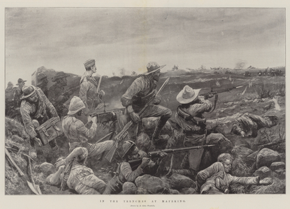 In the Trenches at Mafeking (litho)